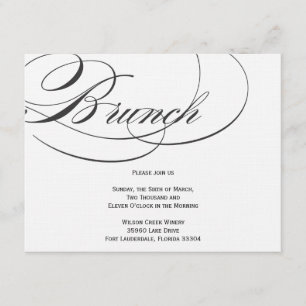Elegant Script Brunch Invitation - Black