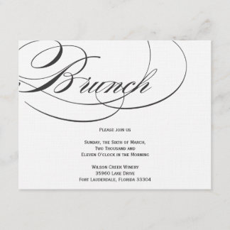 Elegant Script Brunch Invitation - Black