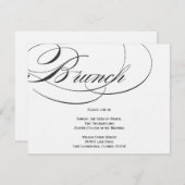 Elegant Script Brunch Invitation - Black (Front/Back)