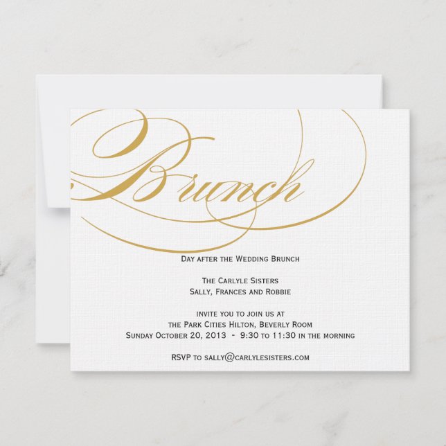 Elegant Script Brunch Invitation - Gold (Front)