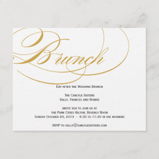 Elegant Script Brunch Invitation - Gold