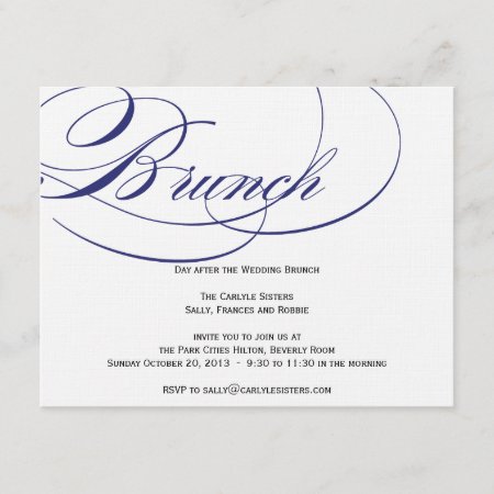 Elegant Script Brunch Invitation - Navy
