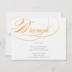 Elegant Script Brunch Invitation - Orange