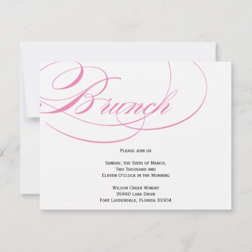 Elegant Script Brunch Invitation - Pink
