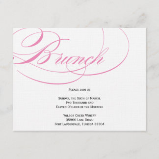 Elegant Script Brunch Invitation - Pink