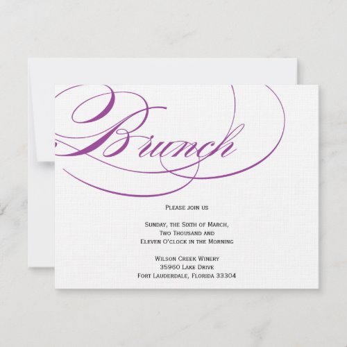 Elegant Script Brunch Invitation - Purple