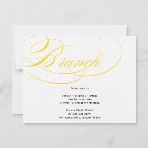 Elegant Script Brunch Invitation _ Yellow