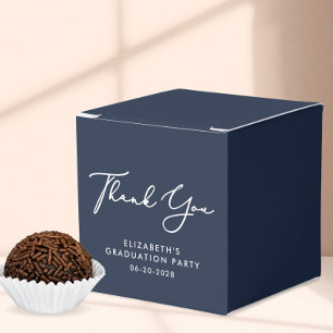 Elegant Script BueGraduation Party Thank You Favor Boxes