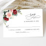 Elegant Script Burgundy Blush Floral Wedding RSVP Card