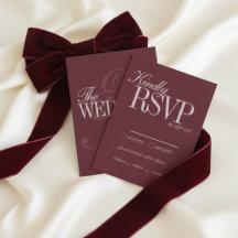 Elegant Script Burgundy Red Formal Wedding Details