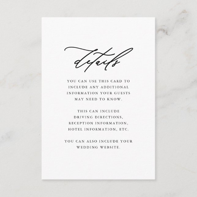 Elegant Script Burgundy Wedding Guest Details Enclosure Card (Front)