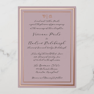 Elegant Script Burnished Lavender Foil Invitation