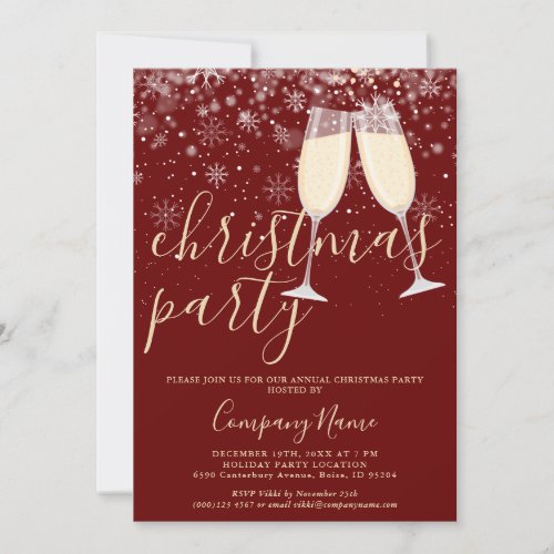 Elegant Script Business Corporate Christmas Party Invitation
