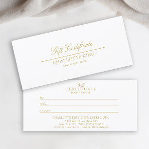 Elegant Script Business Gift Certificate