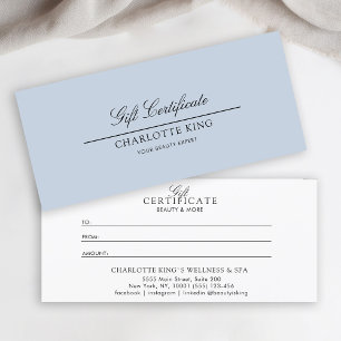 Elegant Script Business Gift Certificate