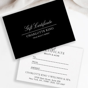 Elegant Script   Business Gift Certificate
