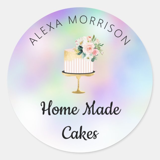 elegant script cake label (Front)