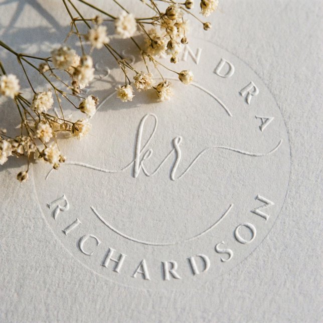 Elegant Script Calligraphy 2 Letter Monogram Name Embosser (Elegant Script Calligraphy 2 Letter Monogram Name Embosser)