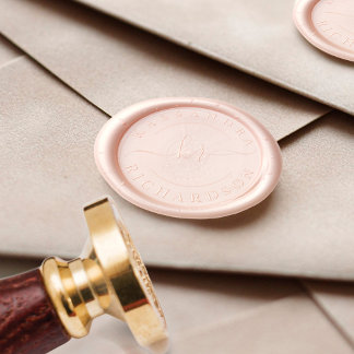 Elegant Script Calligraphy 2 Letter Monogram Name Wax Seal Stamp