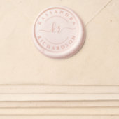 Elegant Script Calligraphy 2 Letter Monogram Name Wax Seal Sticker (Front)