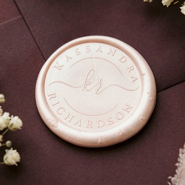 Elegant Script Calligraphy 2 Letter Monogram Name Wax Seal Sticker (Elegant Script Calligraphy 2 Letter Monogram Name Wax Seal Sticker)