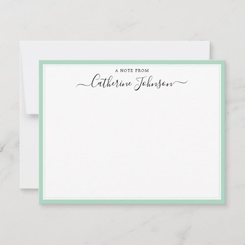 Elegant Script Calligraphy A Note From Mint Green
