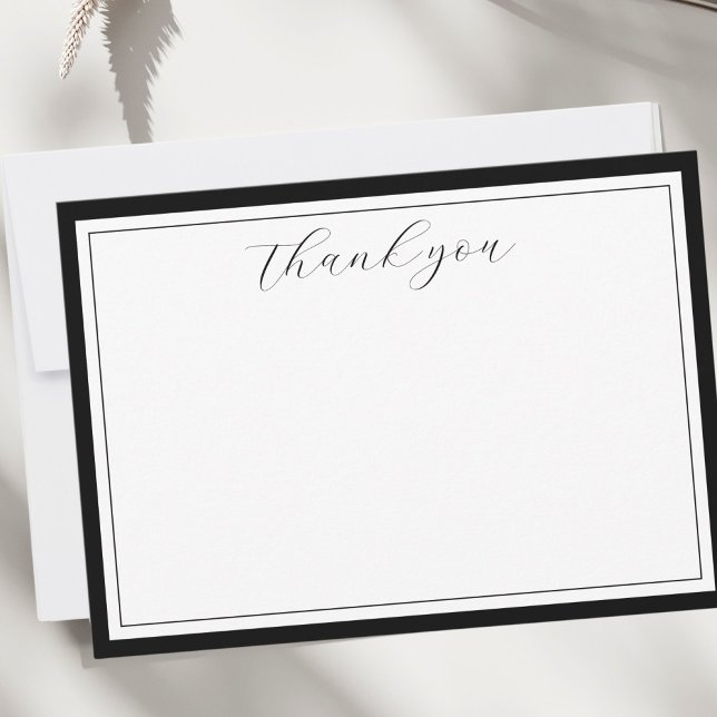 Elegant Script Calligraphy Black Thank You Card (Creator Uploaded)