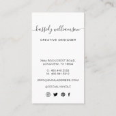 Elegant Script Calligraphy Company Name & Photo Business Card (Back)
