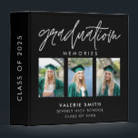 Elegant Script Calligraphy Graduation Photo 3 Ring 3 Ring Binder<br><div class="desc">Organize your graduation pictures and memories in this elegant binder in calligraphy lettering. Personalize it with your graduation photo,  name and school.</div>