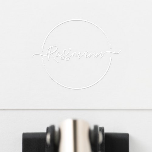 Elegant Script Calligraphy Last Name Embosser