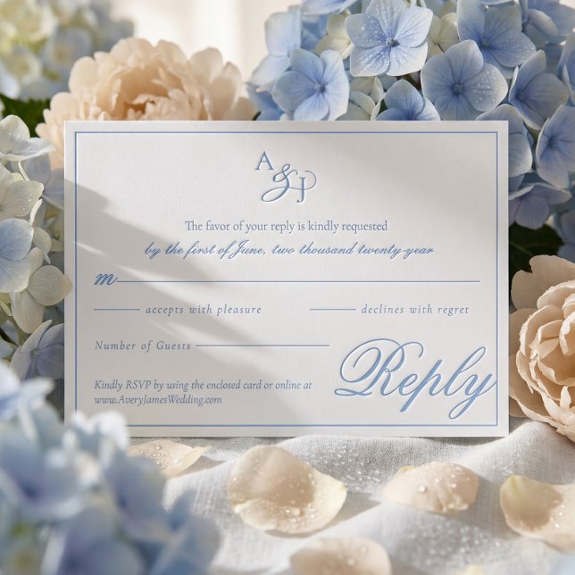 Elegant Script Calligraphy Minimal Border Wedding Letterpress RSVP Cards (Elegant Script Calligraphy Minimal Border Wedding Letterpress RSVP Cards)