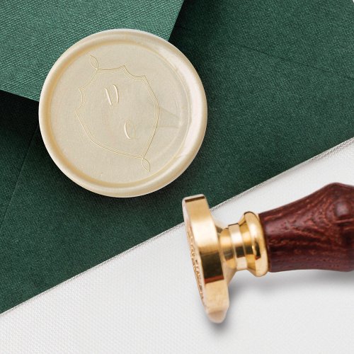 Elegant Script Calligraphy Monogram Emblem Crest Wax Seal Stamp