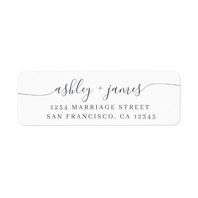 Elegant Script Calligraphy Return Address Label (Front)