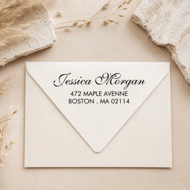  Elegant Script Calligraphy Return Address Self- Self-inking Stamp (Creator Uploaded)