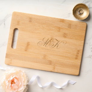 Elegant Script Calligraphy Script Wedding  Engraved Cutting Board