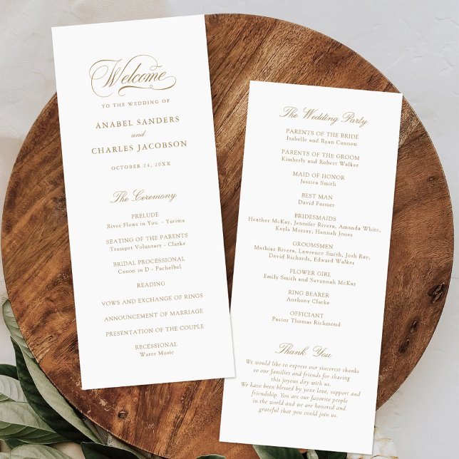Elegant Script Calligraphy Wedding Program (Creator Uploaded)