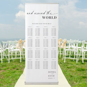 Elegant Script Calligraphy Wedding Seating Chart Retractable Banner