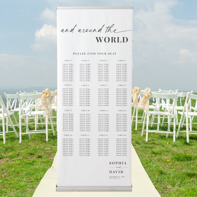 Elegant Script Calligraphy Wedding Seating Chart Retractable Banner (Creator Uploaded)