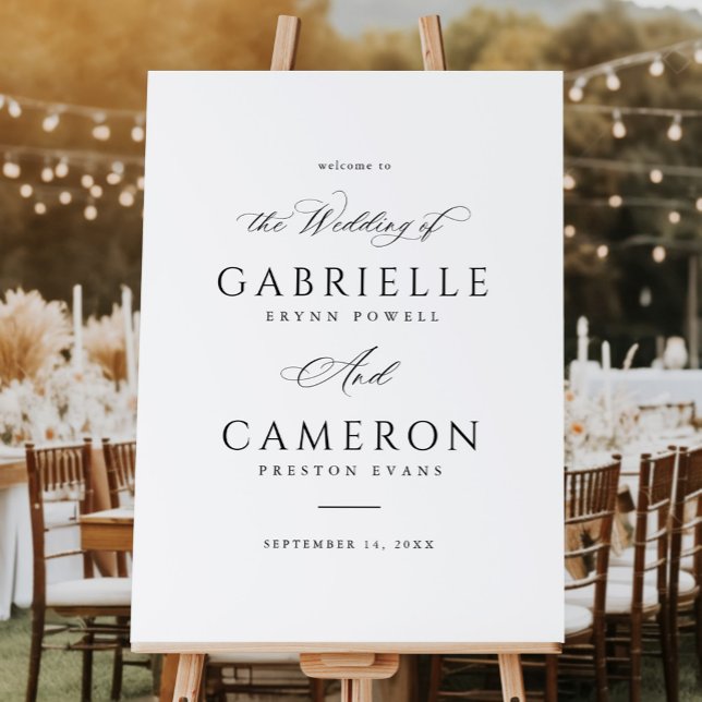 Elegant Script Calligraphy Wedding Welcome Sign (Creator Uploaded)