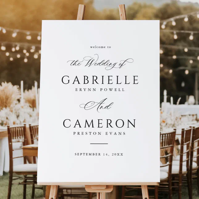 Vip Elegant Script Sign Elegant Script Calligraphy Wedding Welcome Sign | Zazzle