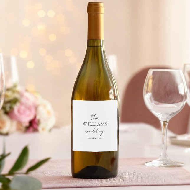 Elegant Script Calligraphy Wedding Wine Label (Creator Uploaded)