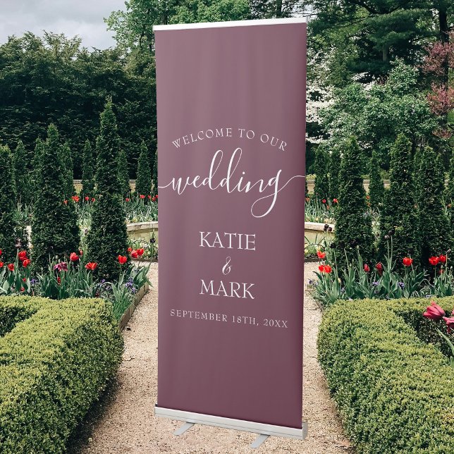 Elegant Script Calligraphy Welcome To Our Wedding Retractable Banner (Elegant Script Calligraphy Welcome To Our Wedding Retractable Banner)