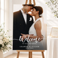 Elegant Script Calligraphy Welcome Wedding 2 Photo