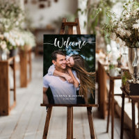 Elegant Script Calligraphy Welcome Wedding 2 Photo