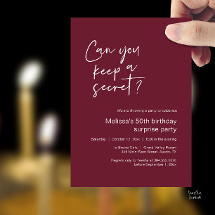 Elegant Script Can You Keep A Secret Surprise Invitation