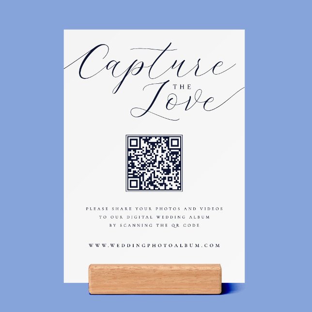 Elegant Script Capture the Love Wedding QR Code Holder (Elegant Script Capture the Love Wedding QR Code Holder)