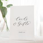 Elegant Script Cards and Gifts Pedestal Sign<br><div class="desc">This elegant script cards and gifts pedestal sign is perfect for a simple wedding or bridal shower. The minimalist black and white design features fancy romantic typography with modern glam style. Customizable in any color. Keep the design minimal and classy, as is, or personalize it by adding your own graphics...</div>