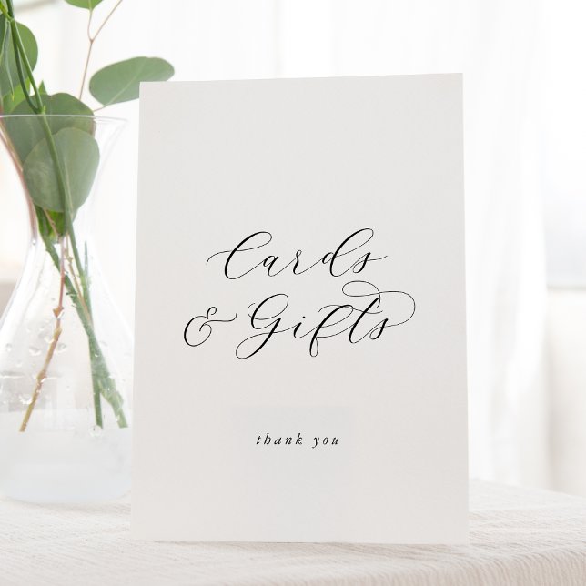 Elegant Script Cards and Gifts Pedestal Sign (Creator Uploaded)