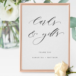 Elegant Script, Cards and Gifts Wedding Sign