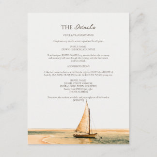 Elegant Script Caribbean Coast Wedding Details  Enclosure Card